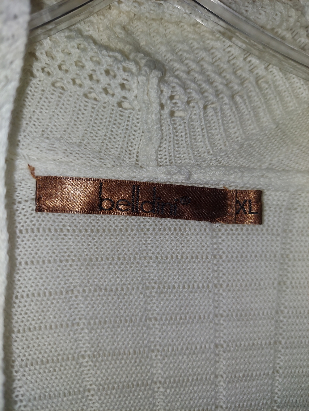 Belldini Cream Open-Front Ribbed Knit Cardigan - Picture 6 of 6